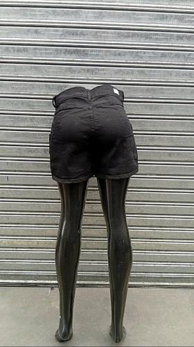 Short Jean Cargo Azul Nevado Dama  Pantalón Corto Denim  Mom Clásico Mujer Mayoristas - Miniatura 4
