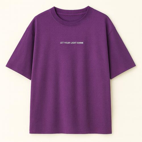 Remera Over Shine Violeta/blanco