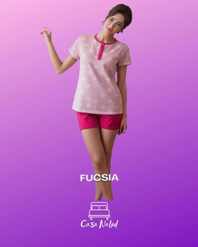 Pijama Señora Manga Corta Liviano Jersey Puro Algodón