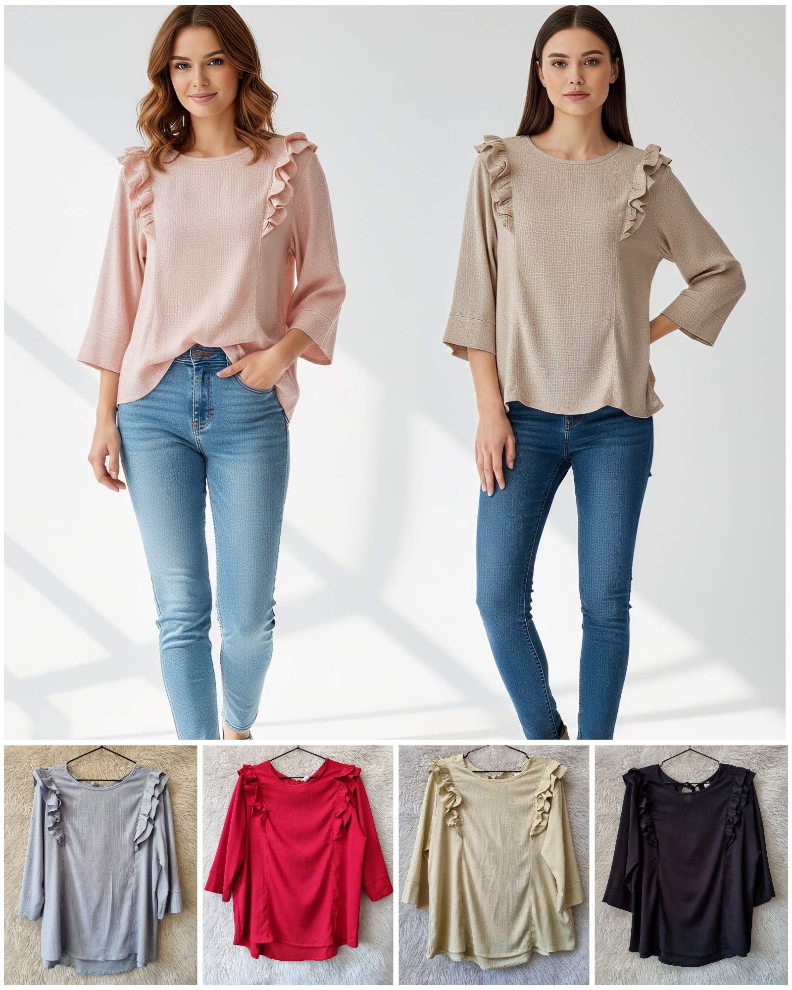 Blusa de Lino con Volados - Imagen 3