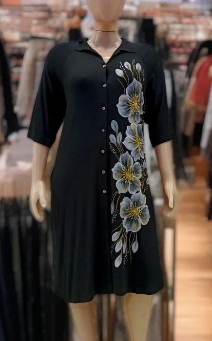 Vestido Camisa Artesanal/pintado a Mano