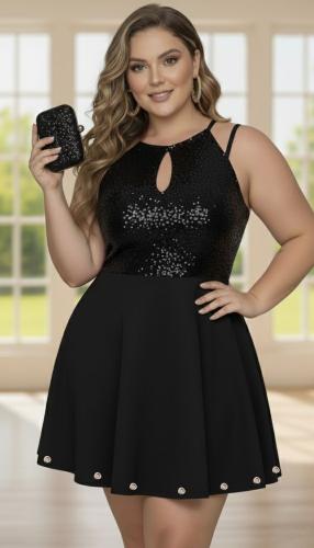 Vestidos Lentejuelas Modal Piel de Durazno Calidad Premium - Miniatura 4