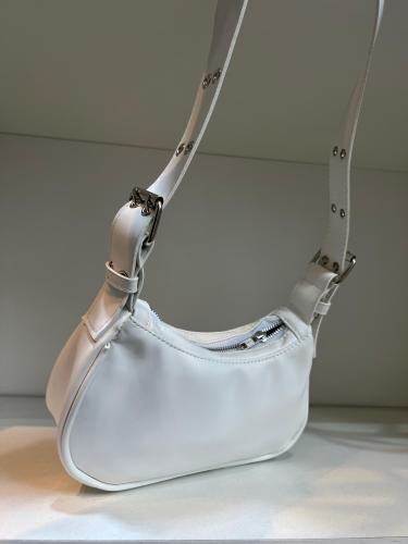 Cartera Mini Bags Baguette Blanca Cierre Metal