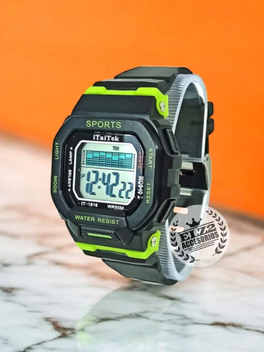 Reloj Deportivo Resistente al Agua con Luz y Cronometro Cuadrado