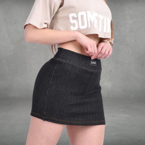 Pollera Short Simil Jean Elastizada (con Bolsa) - Miniatura 4