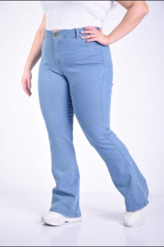 Jeans Oxford Clásico Grandes Mujer  Pantalones Anchos Acampanados Denim Especiales - Miniatura 4