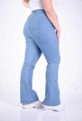 Jeans Oxford Clásico Grandes Mujer  Pantalones Anchos Acampanados Denim Especiales - Miniatura 5