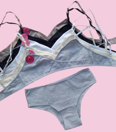Conjunto    Algodón  Corpiño  Cruzado  Gancho  Vedetina  Juvenil