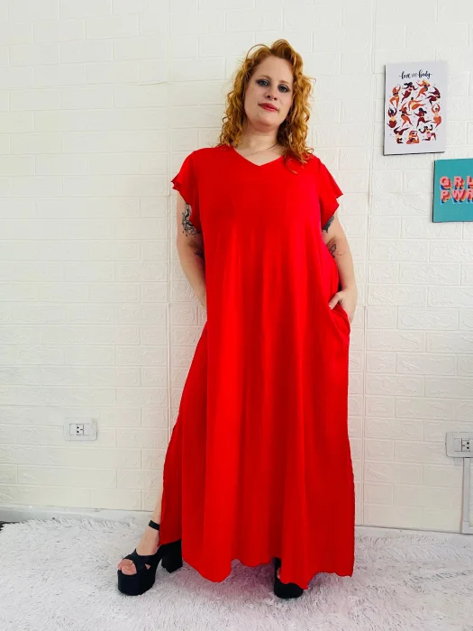 Vestido de Lino Expandex Elastizado