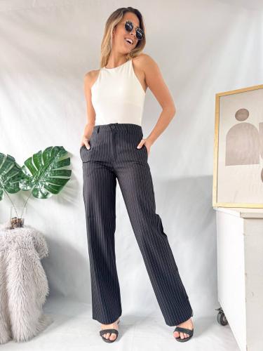 Pantalon Recto Sastrero con Rayas