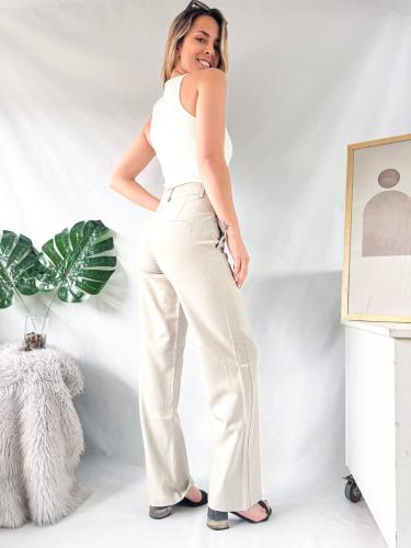 Pantalon Recto Sastrero con Rayas - Miniatura 3