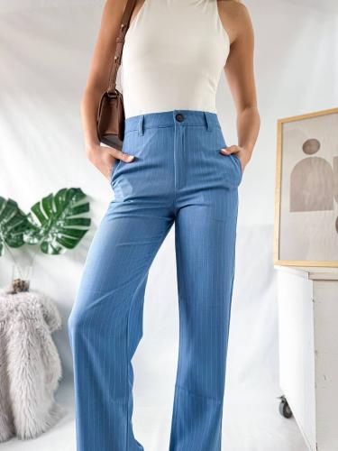 Pantalon Recto Sastrero con Rayas - Miniatura 5