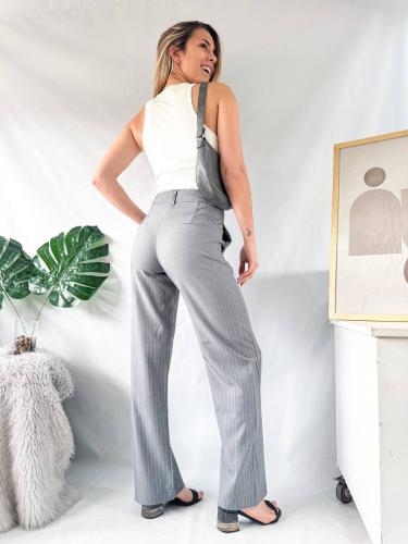 Pantalon Recto Sastrero con Rayas - Miniatura 6