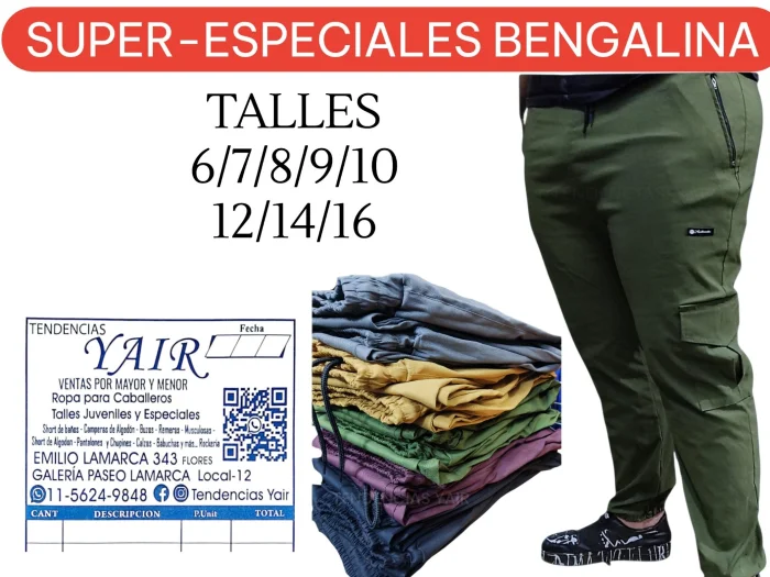Jogger Cargo Bengalina Elastizada Súper -especiales