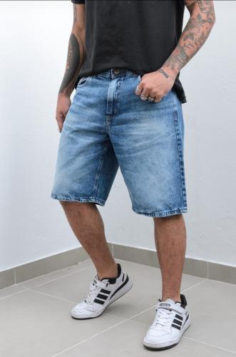 Bermuda de Jeans Baggy Stone Láser