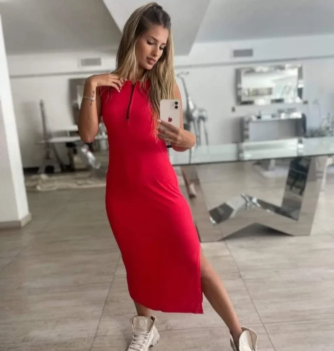 Vestido Cierre Delantero Largo Morley