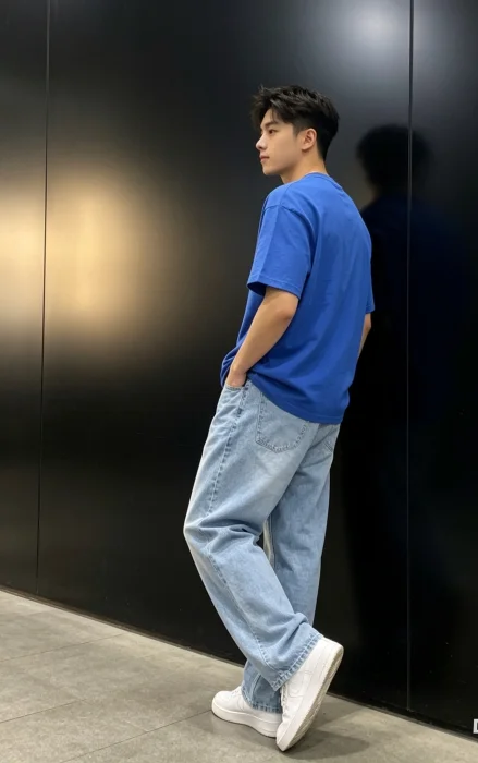 Pantalón Bagui Celeste Nevado