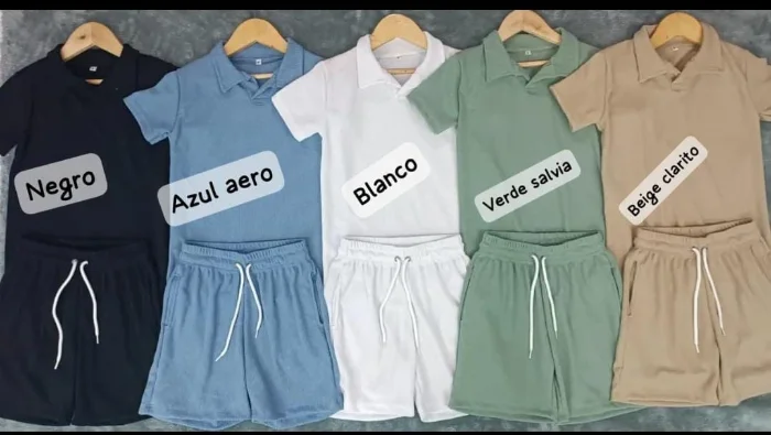 Conjunto Nene Waffle: Chomba + Shorts con Bolsillos
