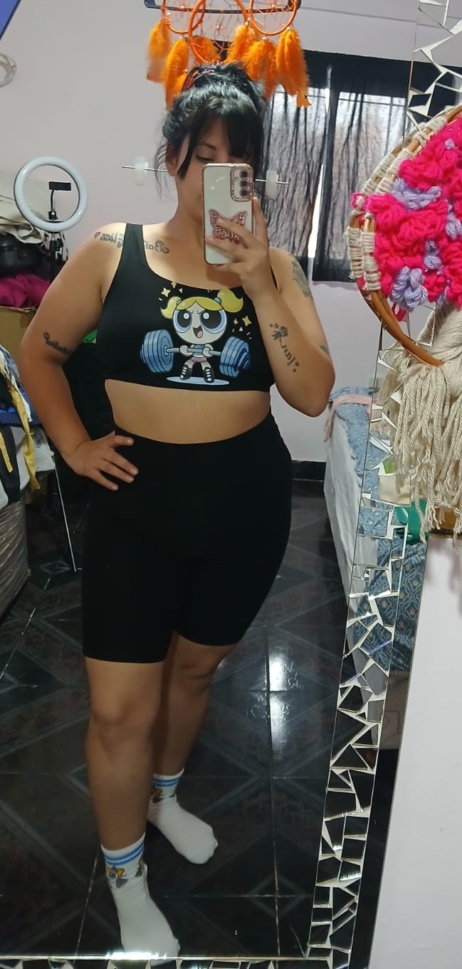 Conjunto de 3 Piezas las Súper Poderosas Top+ Biker+ Medias - Imagen 2