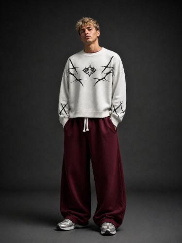 Altamira- Joggings Baggy de Frisa Celeste y Natural - Miniatura 2