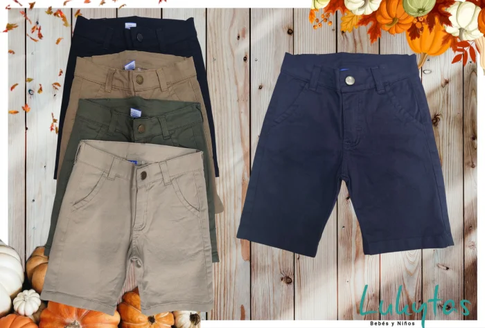 Bermuda Corte Chino de Gabardina Elastizado [niño]