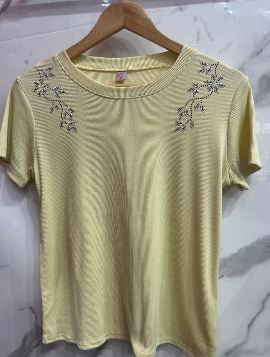 Remera  Basica Morley ((flor Brillo))