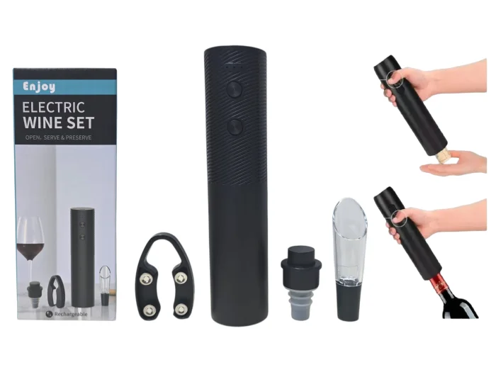 Sacacorcho Vino Electrico 6 Pcs Recargable (gn-0123)
