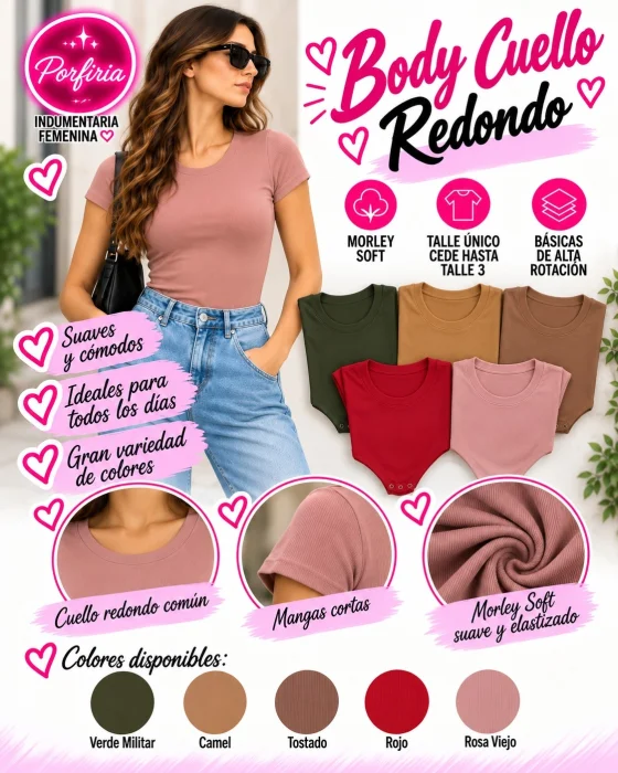 Bodys Cuello Redondo
