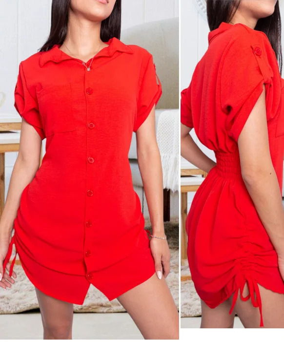 Camisa Vestido C,/ Frunce Lateral Regulador
