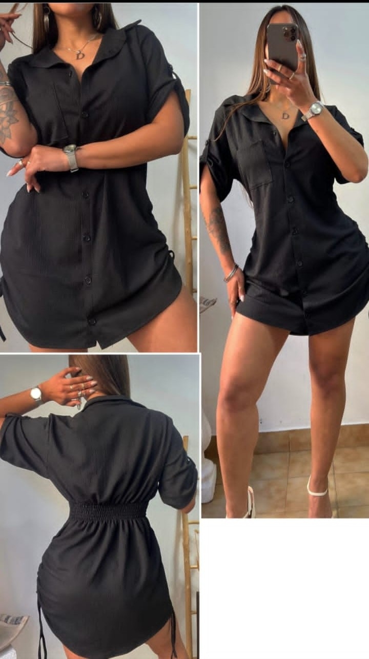 Camisa Vestido C,/ Frunce Lateral Regulador - Imagen 2
