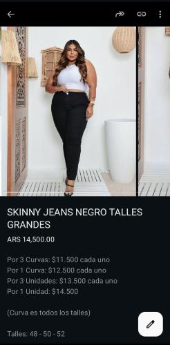 Jeans Chupin Grande Mujer Pantalones Skinny Ajustados Especial Dama Promos Mayoristas - Miniatura 2