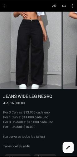 Jeans Wide Leg Dama Pantalón Denim Ancho Mujer Moda Promos Mayoristas Hotsale - Miniatura 2