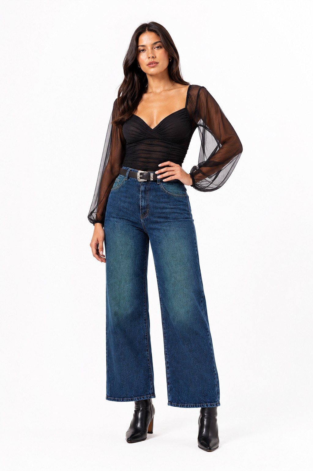 Jeans Wide Leg Dama Pantalón Denim Ancho Mujer Moda Promos Mayoristas Hotsale - Imagen 5