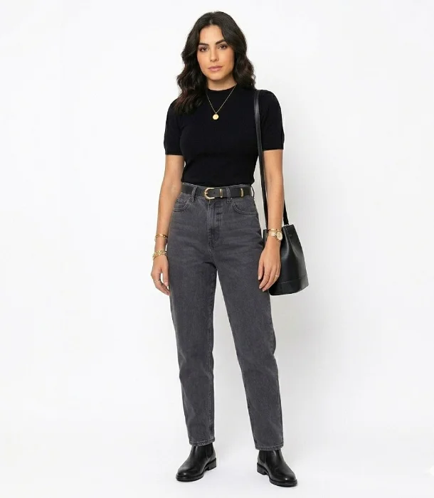 Jean Mom Mujer Clasico Dama Pantalones Denim Clásico Mujer Mayoristas Ancho Recto