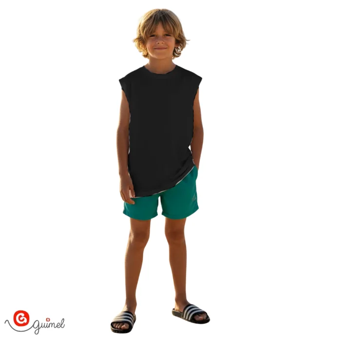 10219 Remeron sin Mangas Baggy Niños Teens Liso