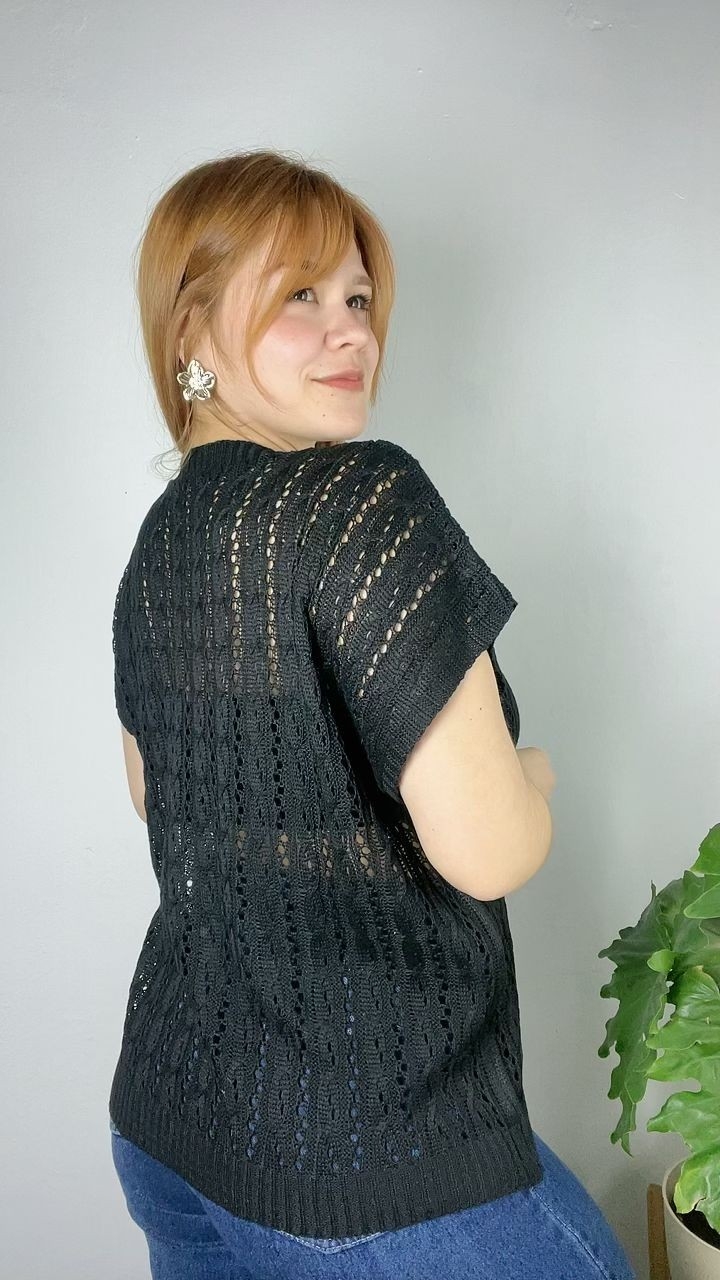 Remera Hilo Algodón Calado - Imagen 5