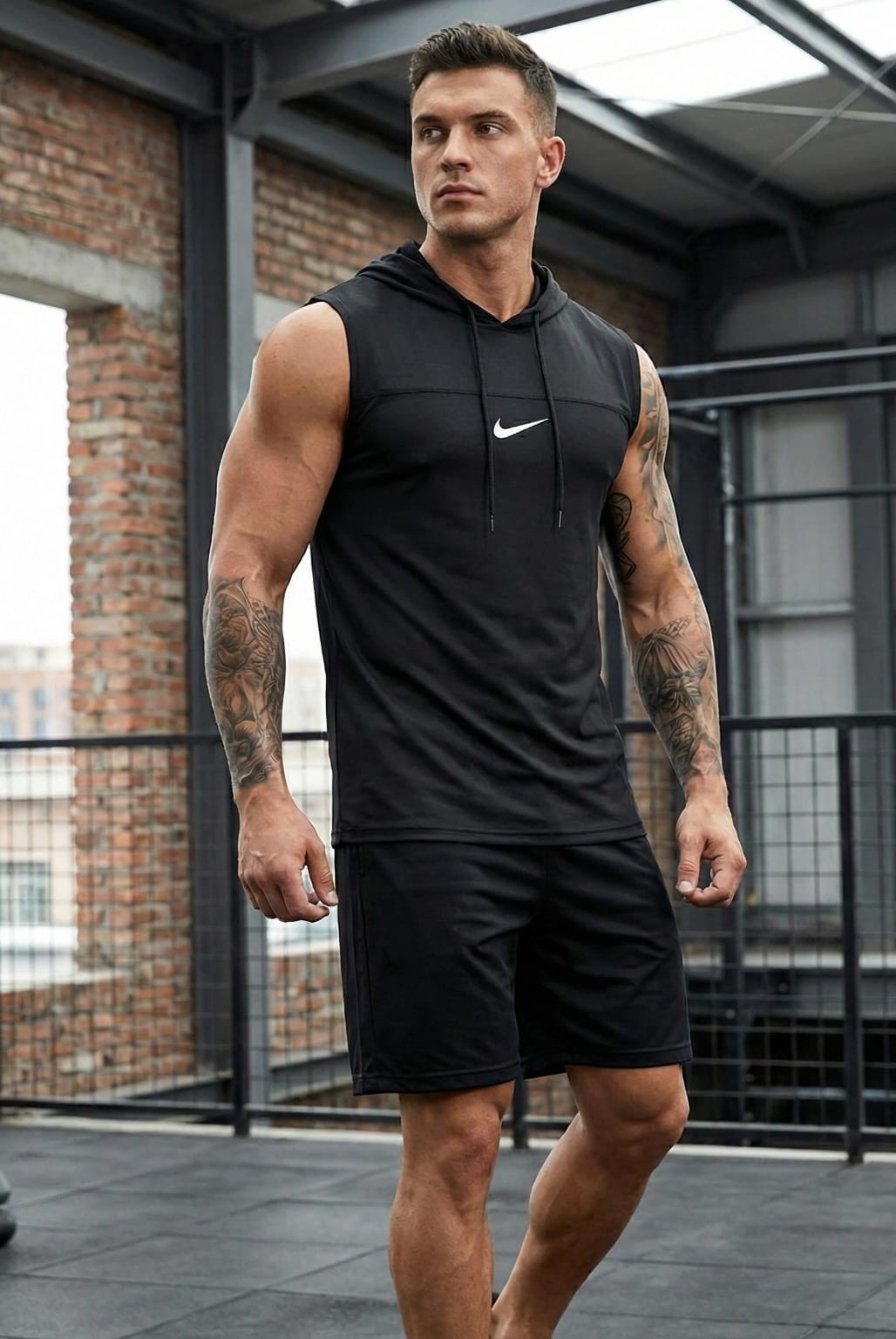 Músculosa Laycra con Capucha de Hombre Lindo Calidad - Imagen 6