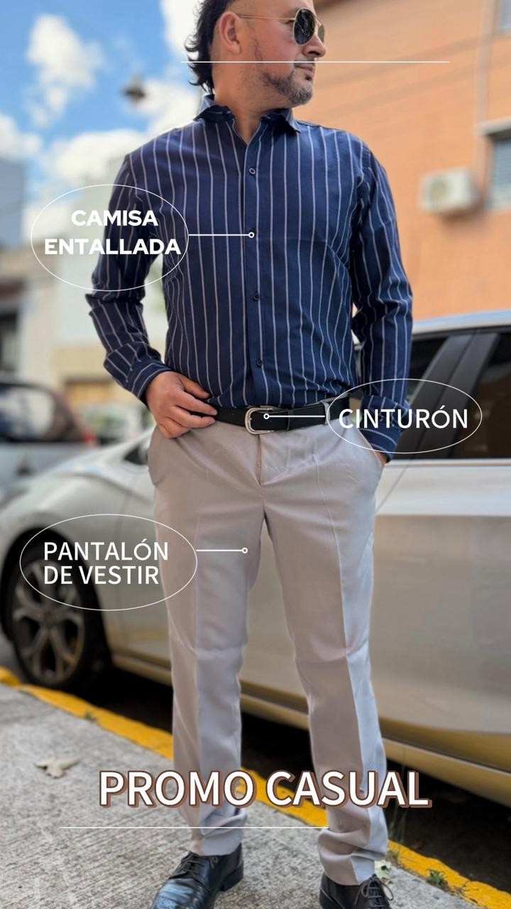 Promo Casual Pantalón/camisa/cinto - Imagen 8