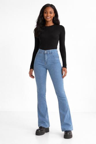 Jeans Oxford Dama Pantalón Ancho Denim Acampanados Moda 2000's Mujer Promo Mayorista - Miniatura 1