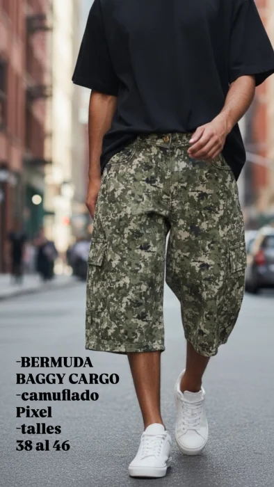 Bermuda Cargo Baggy Camuflado