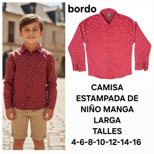 Camisa Estampado de Niño. Manga Larga - Miniatura 2