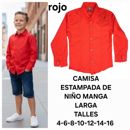 Camisa Estampado de Niño. Manga Larga - Miniatura 3