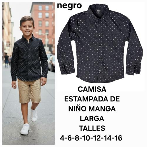 Camisa Estampado de Niño. Manga Larga - Miniatura 4