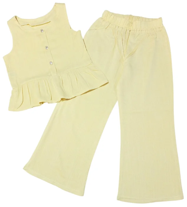 Conjunto de Lino Top con Botones y Palazzo