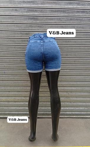 Short Jean Cargo Rasgado Dama Pantalones Cortos Denim Roturas Mujer Promos Hotsale - Miniatura 2