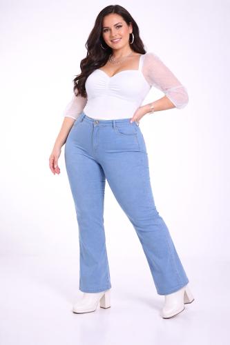 Jeans Oxford Grandes Dama Pantalón Ancho Denim Mujer Moda Especial Promos Hotsale