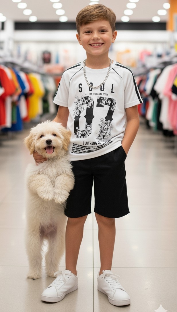 Remeras de Niños Deportivo con Tres Tiras W18 - Imagen 2
