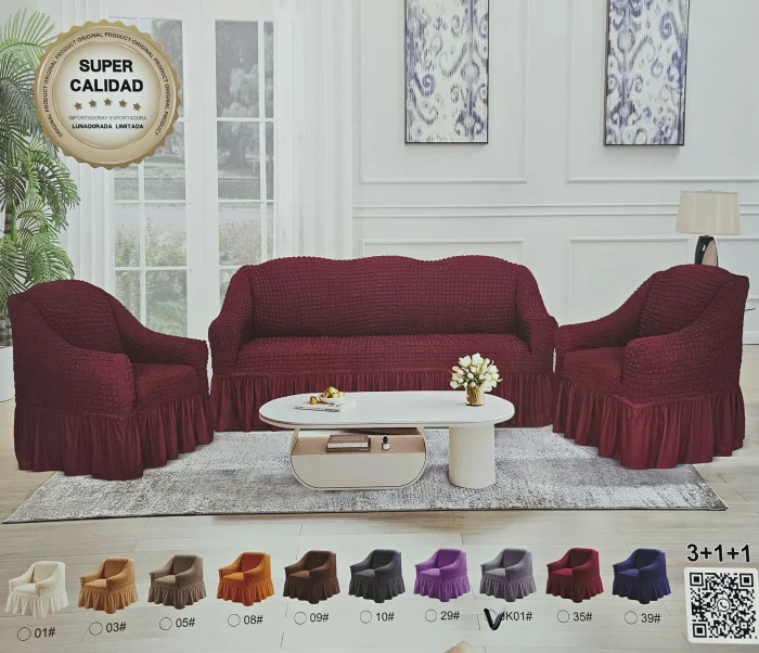 Cubresofa Cubresillon 3 Cuerpos Liso