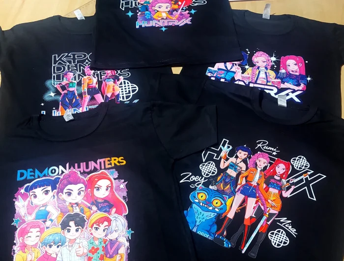 Remeras Algodon Peinado Estampado  Huntrix Guerreras K Pop