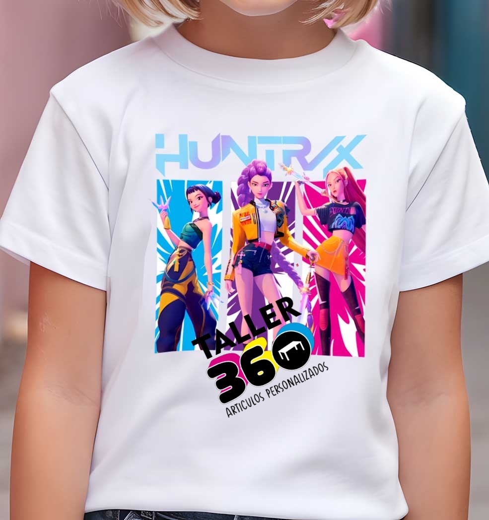 Remeras Algodon Peinado Estampado  Huntrix Guerreras K Pop - Imagen 2